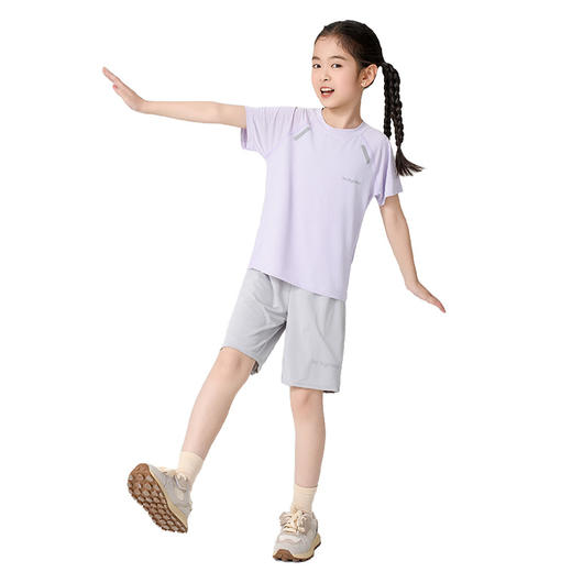 2025儿童速干衣短袖套装学生夏天T恤冰丝网眼男童运动装女童篮球 商品图9