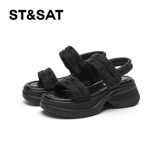 星期六水钻设计感休闲厚底沙滩凉鞋SSD2115EAU 商品图8