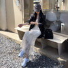 西遇蕾丝吊带连衣裙女夏季新款杏色a字法式修身v领长裙SS050647 商品缩略图3