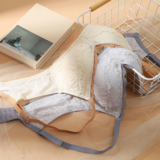 【小胸聚拢多款可选】熳洁儿性感蕾丝内衣小胸无钢圈聚拢莫代尔文胸21261579/21261540/21261532 商品图2