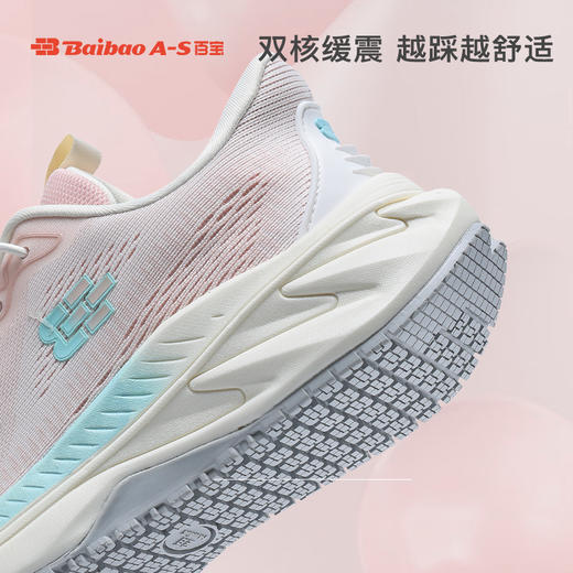 百宝专业防滑鞋跑步鞋春夏季女鞋减震厚底休闲新款轻便软底运动鞋 商品图2