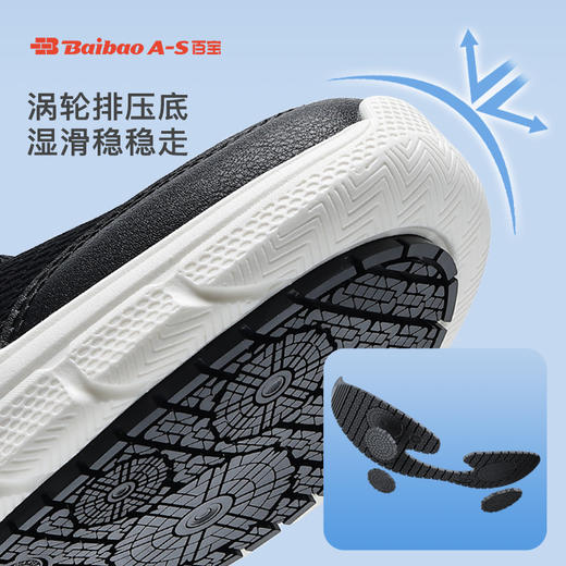 百宝夏季男鞋网状透气舒适魔术贴休闲轻质防滑健步鞋中老年送爸爸 商品图0