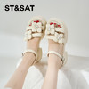 星期六花朵珍珠一字带沙滩厚底凉鞋SSD2115CRK 商品缩略图3