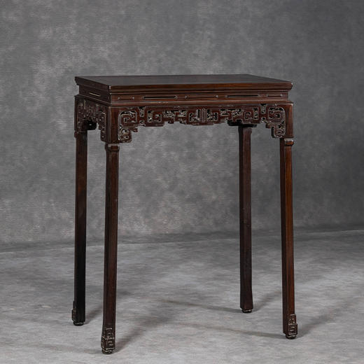 清	红木透雕拐子纹香几 商品图0