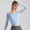 跃牌【安琪拉系列】春夏运动瑜伽服上衣带胸垫修身跑步健身网纱透气长袖CX-5130 商品缩略图3