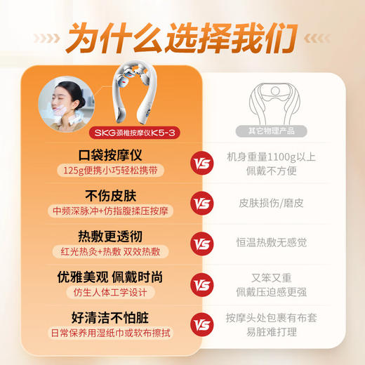 skg颈椎按摩器K5-3尊贵款【TOP榜+礼盒款】肩颈颈部脖子口袋按摩仪红光热敷 送男女友生日母亲节礼物 商品图1