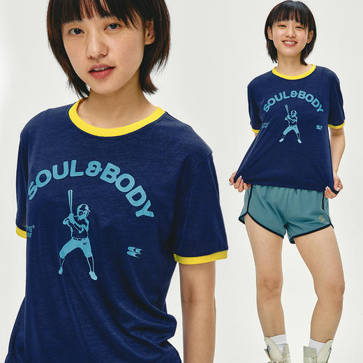 CryingCenter 棒球人半透点纱正肩修身Tee 哭喊中心 商品图0