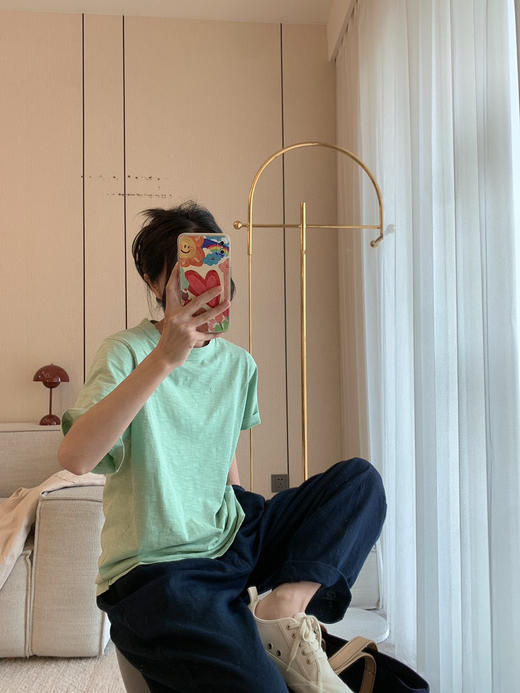 510-3 45R 竹节棉 夏日多巴胺 彩色圆领短袖T恤 商品图12