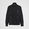 PRADA 普拉达 男士 Re-Nylon 再生尼龙珐琅金属三角形徽标长袖衬衫 黑色 SC548 1WQ8 F0002 商品缩略图0