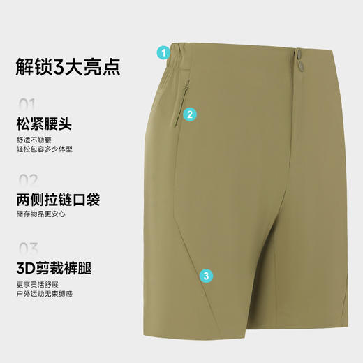 跃牌【PF系列】鸟家户外速干五分裤2025夏季新款通勤徒步露营休闲防风冰丝短裤男62236 商品图2
