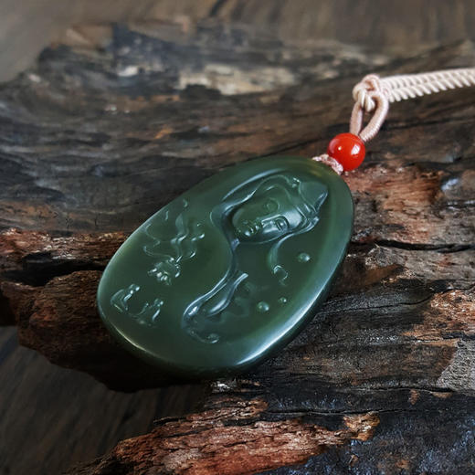 【天然正品】天然细腻油润度极佳塔青观音和田玉吊坠项链220325AH25 现售价：780特价 商品图5