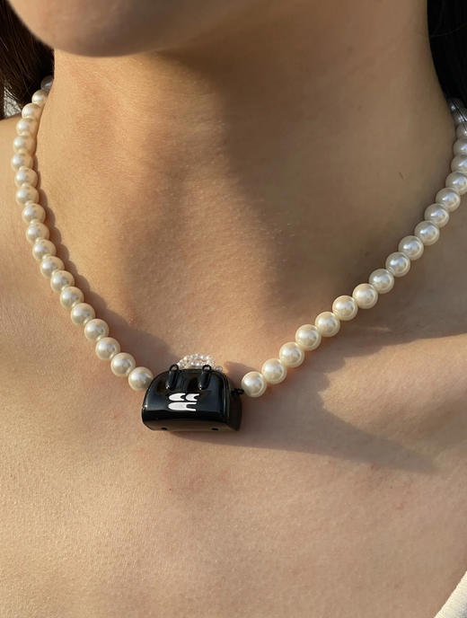 CryingCenter 夏日多巴胺彩豆珠珍珠mini波士顿手提包挂坠项链 商品图1