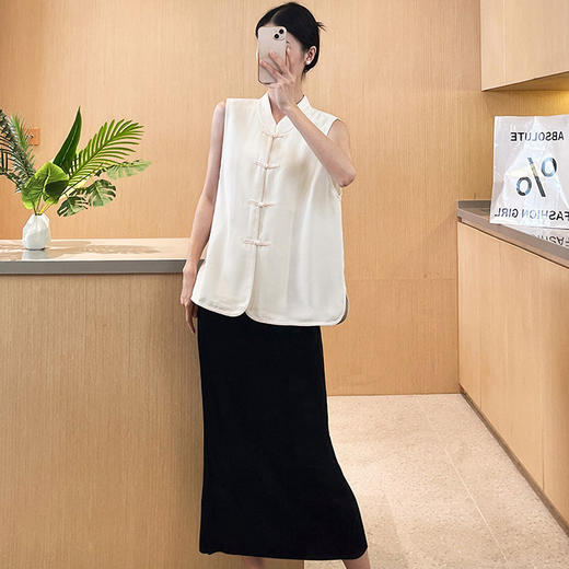 「K」洛诗琳04313啶织人丝提花马甲2025夏季新中式上衣女52076 商品图2