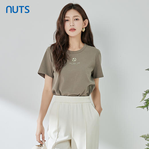 NUTS夏季新品圆领时尚百搭气质短袖T恤323021046B 商品图4