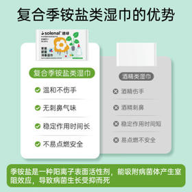 Solenal婴童消毒湿巾卫生杀菌湿巾独立单片50片杀灭率99.9%湿纸巾  /家庭清洁/纸品 /清洁纸品 /湿巾