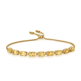 PIARA招财帝王色天然马达加斯加原产黄水晶镀18K金手链BK01119