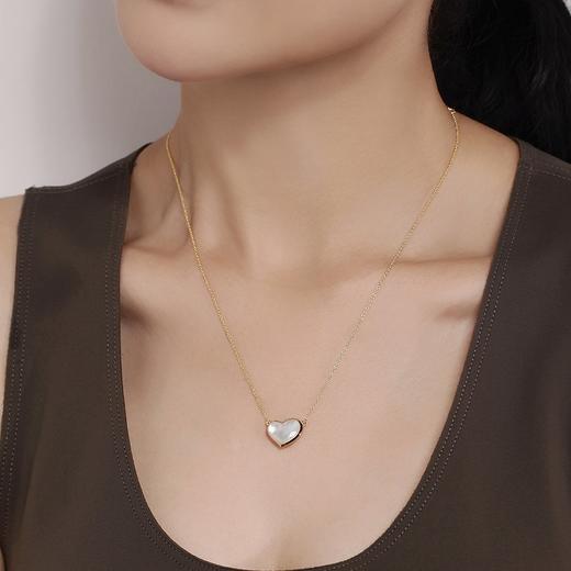 PIARA 新款欧美天然贝母女圆形心形简约项链NK34068 商品图0