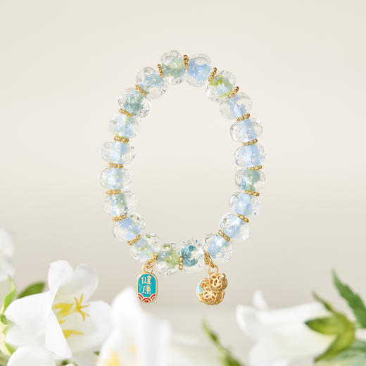 大英博物馆 东方梦境系列 玲珑福禄蓝色琉璃 手链 商品图2