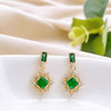 PIARA复古宫廷祖母绿宝石满钻耳钉EAB0008 商品缩略图2