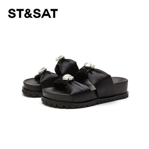 星期六缎面水钻厚底凉拖SSD2110ENR 商品图7