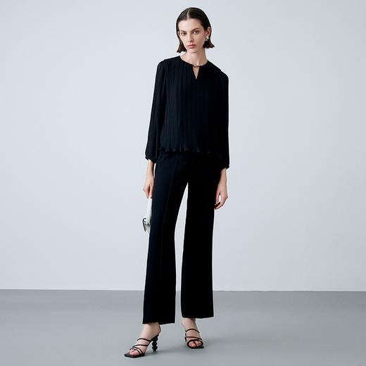 EITIE爱特爱夏季新款气质网纱飘逸慵懒通勤直筒衫上衣7813521 商品图6