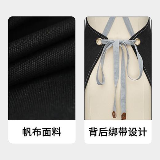 加厚围裙防油帆布围裙家用奶茶咖啡店厨房园艺工作服耐脏印字可定制12安盎司帆布260克 商品图1