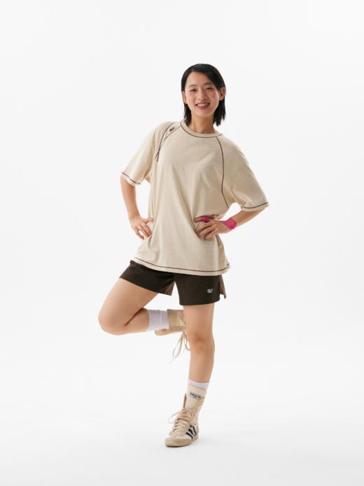 CryingCenter圆领宽松彩纱撞色分割训练运动休闲T恤上衣哭喊中心 商品图5