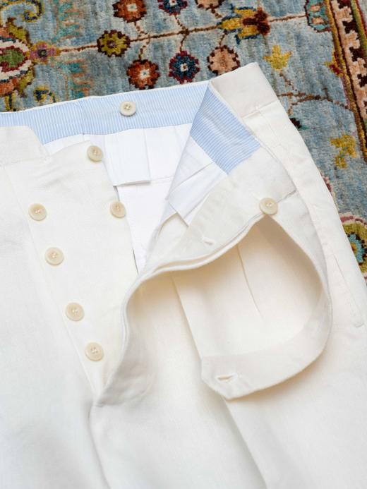 Ambrosi American Fit 白色亚麻裤装 商品图3