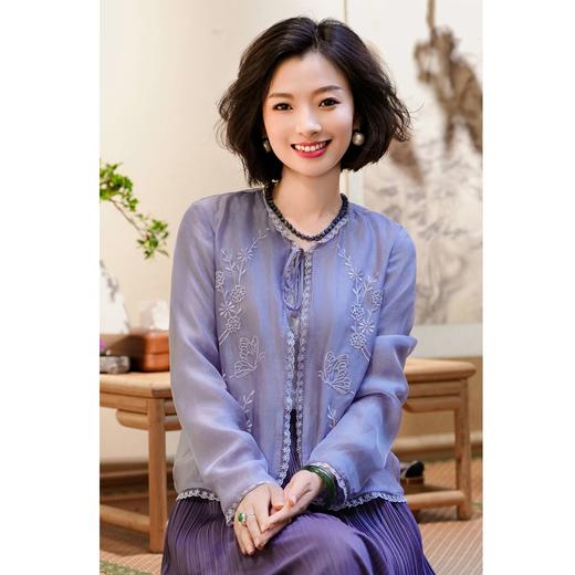 西子/【梦华录】新中式流苏系带蝴蝶刺绣柔感上衣外套/WTZY163 商品图1