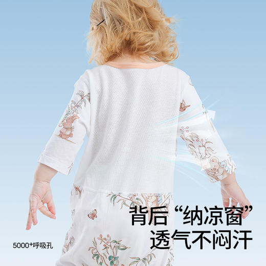 贝肽斯婴儿衣服夏季透气薄款网眼宝宝连体衣七分袖纯棉a类空调服 商品图2