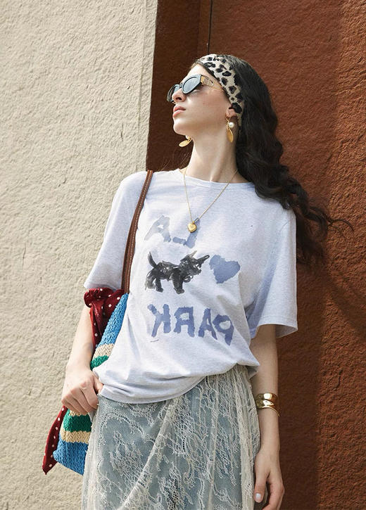 ✨韩国出口订单~● LA Park 趣味松弛!【cosAcosB修狗云柔精梳棉针织T恤】品质颜值都在线款式经典、易搭配，一直深受大众喜爱~ 商品图3