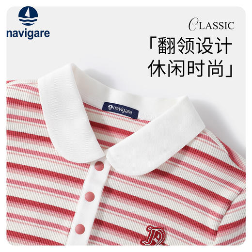 【纳维凯尔】【120-165】Navigare意大利小帆船女童POLO衫显瘦短袖T恤 商品图3