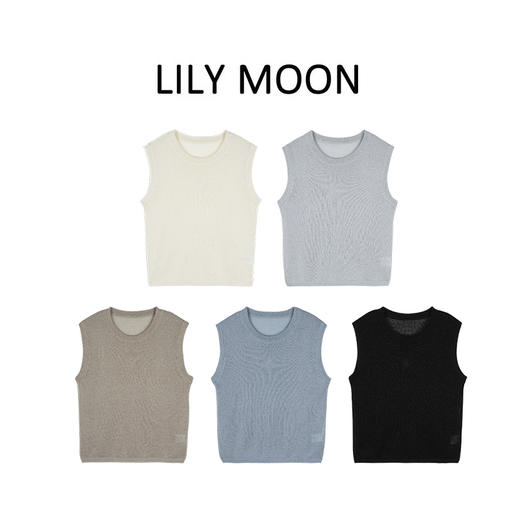 LILYMOON 圆领无袖背真丝和纸纱圆领无袖背心心 商品图0