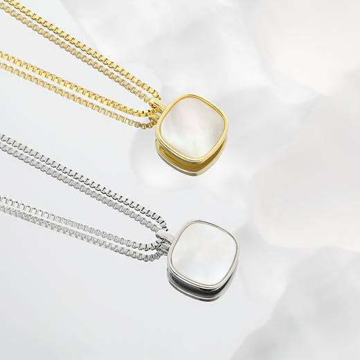 CROCUS Good LUCK白贝母方形项链 商品图3