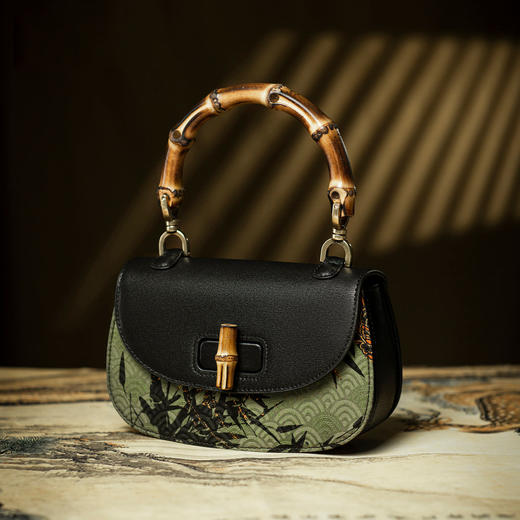 【预售3天】宋锦香云纱竹节包新中式包国风马鞍包女包手提包KM-0095-M2 商品图2