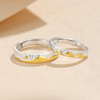 Winy999银日照金山情侣对戒银黄分色配证书送女友男友节日生日礼物 商品缩略图3