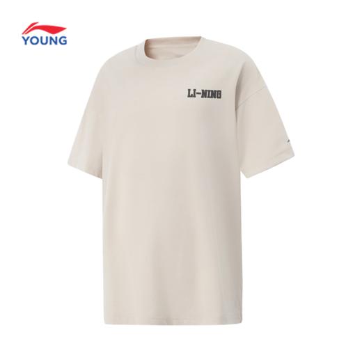 李宁男大童篮球系列冰感舒适吸湿排汗宽松短袖文化衫YHSV025 商品图8