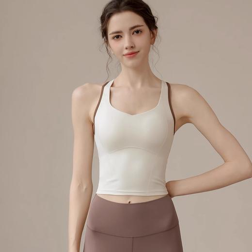 跃牌【安琪拉系列】新款运动内衣女防震高强度胸垫一体式中长款健身瑜伽背心女BX-5010 商品图2