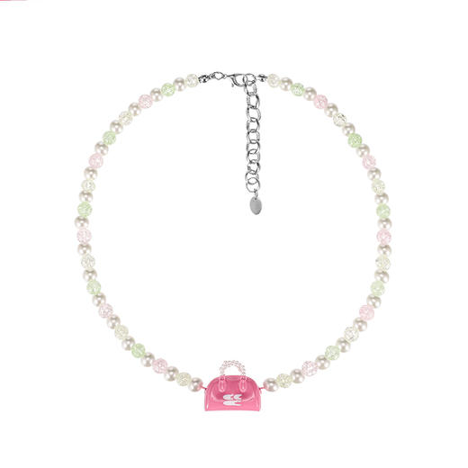 CryingCenter 夏日多巴胺彩豆珠珍珠mini波士顿手提包挂坠项链 商品图8