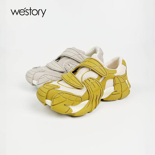 Westory2025年夏季新款超轻厚底魔术贴老爹鞋慢跑运动鞋W25CM75561 商品图0