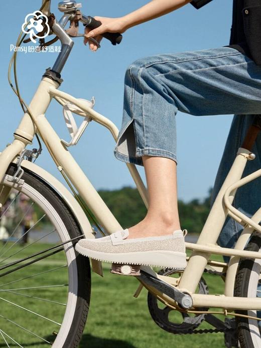 PANSY盼喜日本女鞋休闲轻便一脚蹬透气飞织乐福鞋4220 商品图2