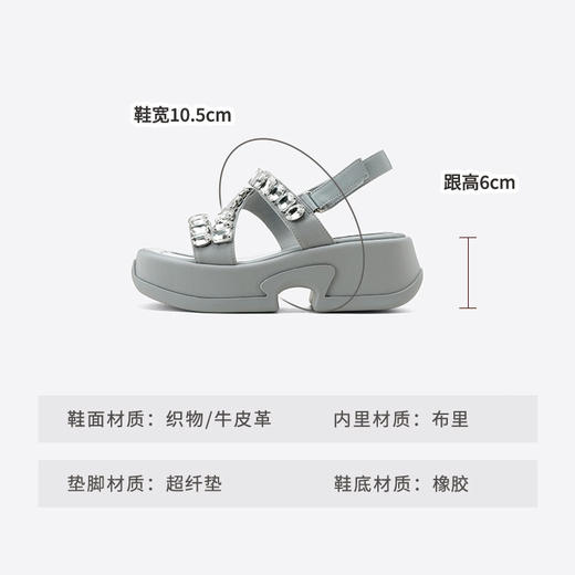 Westory2025年厚底轻便魔术贴凉鞋W25BG62241 商品图5