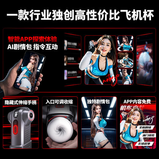 E家限时【Easylive X MOTO杯】智能AI剧情互动首创旋拧控制电动飞机杯（极速私密发货） 商品图2