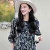 【à perles】MAX*真丝双绉6A级桑蚕丝印花七分袖上衣 商品缩略图0