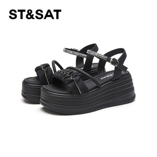 星期六一字扣带水钻松糕沙滩鞋SSD2115EAS 商品图11