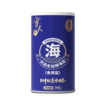 雪天精选海盐300g【未加碘】0添加食用盐罐装 调味品调料烹饪天然海盐 /粮油调味 /调味品 /盐 商品图5