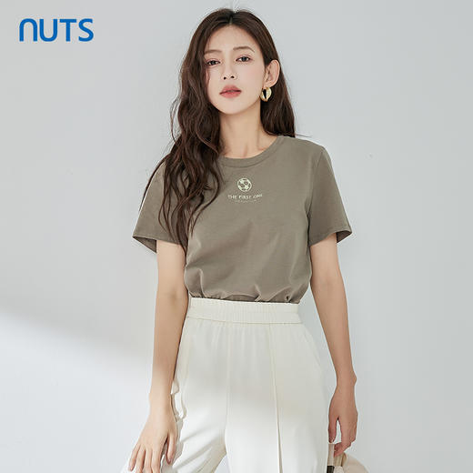 NUTS夏季新品圆领时尚百搭气质短袖T恤323021046B 商品图3