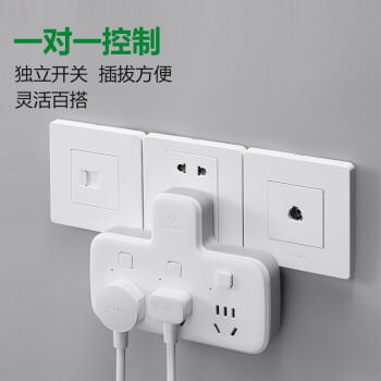 公牛（BULL）插座扩展器一转三/一转多插座/转换插头/转换器/插排 适用卧室、厨房 品字形3位分控插座 GN-96033 商品图4