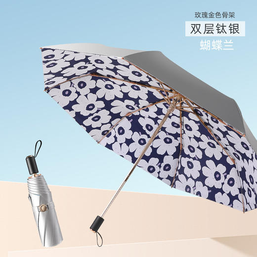 【双层防晒】夏日加厚肽银防晒伞太阳伞 超强防晒防紫外线女晴雨两用黑胶折叠双层遮阳伞 商品图4