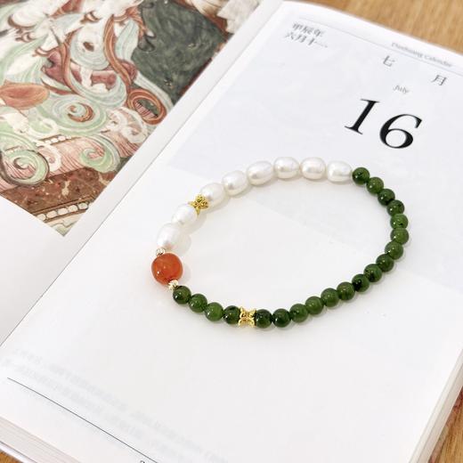 【敦煌清溪·和田玉珍珠手串】敦煌福泽小众和田玉淡水珍珠手串国风 新中式轻奢新款手串 商品图3